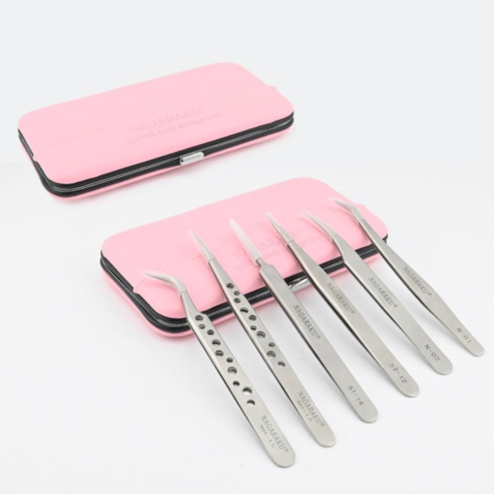 NAGARAKU Eyelash Extension Tweezers Set Kit Great Precision Stainless Steel Volume Fan Pick Up Application Tool, N-04 N-06, 1 Piece