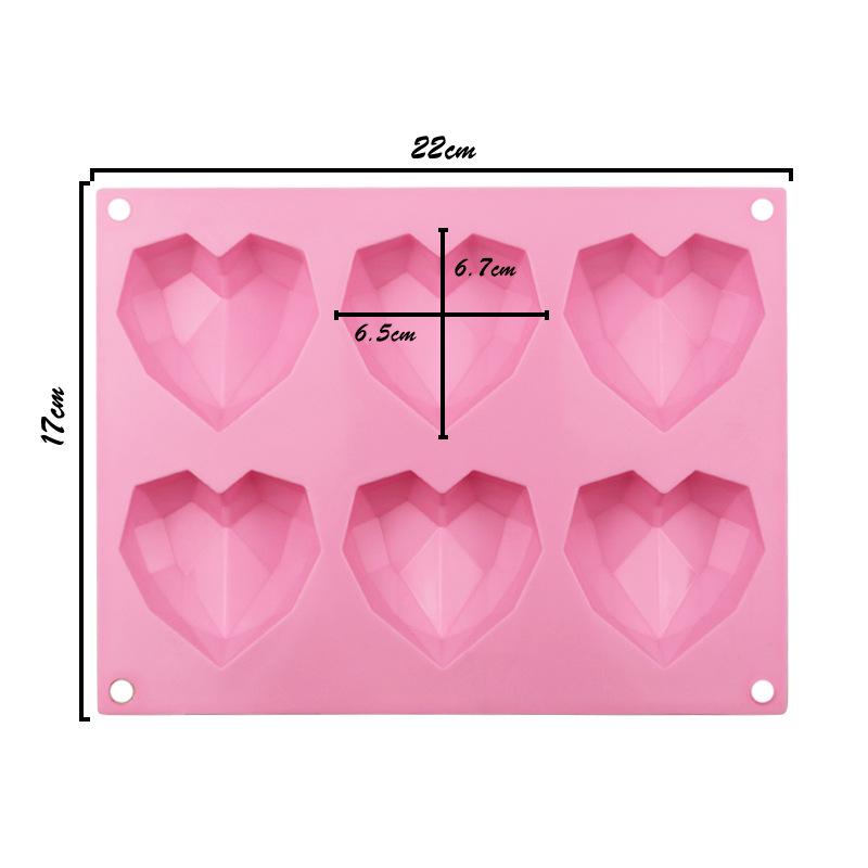 Silicone Diamond Love Baking Mold Set Letter Number Molds 1/6/8 Cavity Heart Mousse Pastry Cake Chocolate Soap Candle Mould