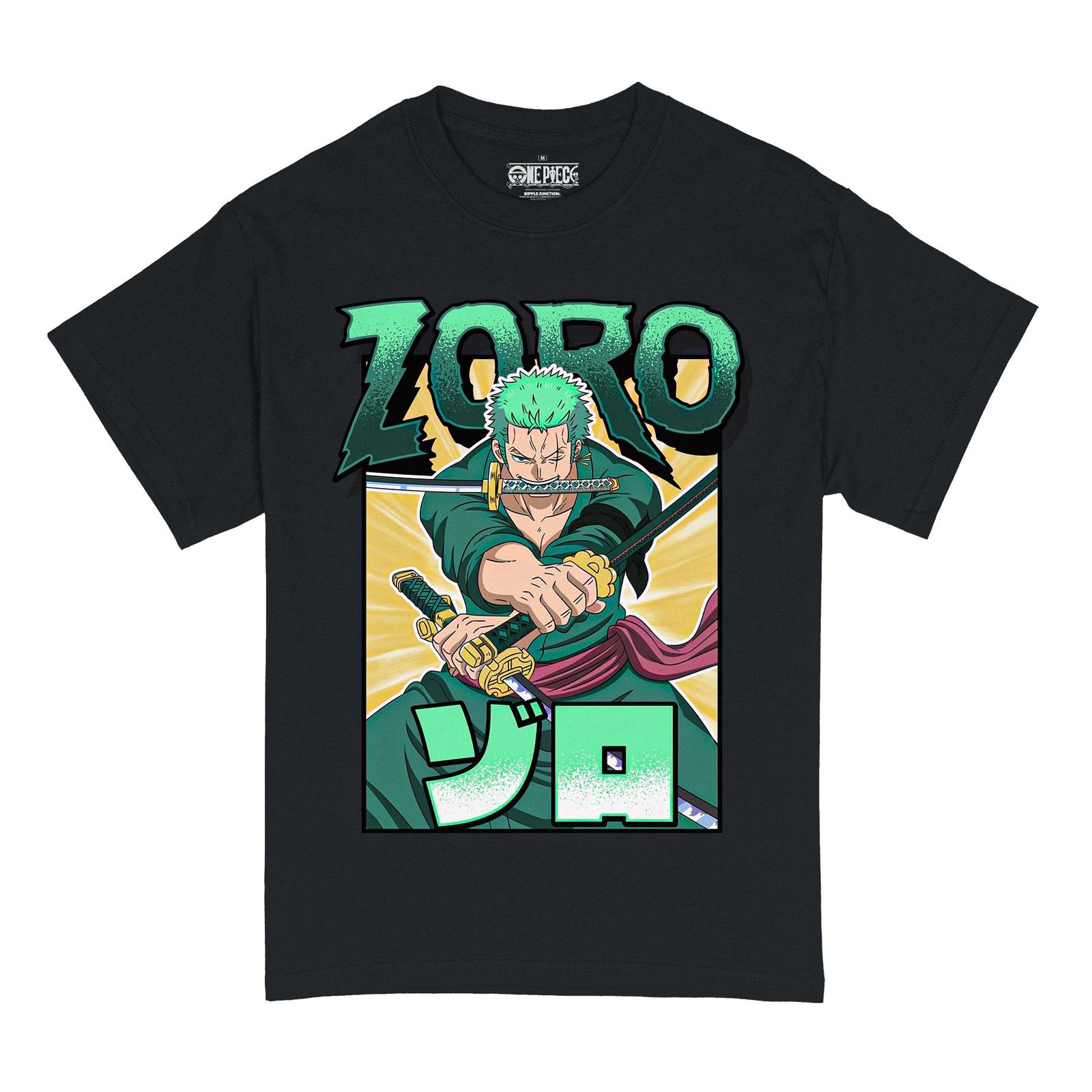 One Piece Roronoa Zoro ThreeSword Style Adult T-shirt Black Officially Licensed XXXXL