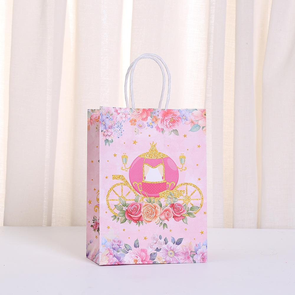 StoBag, Pink Princess Sweets Paper Tote Bags Fairytale Gift Packaging for Girls’ Birthdays Baby Showers Party Favors