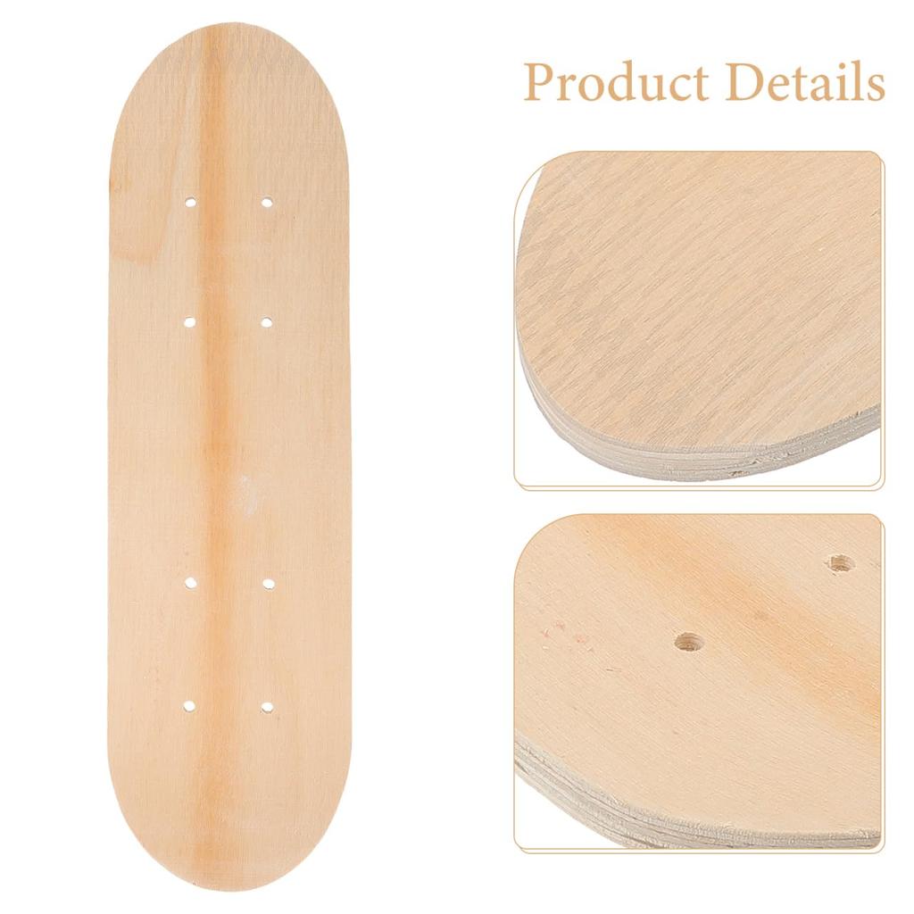 Deck de Skate Maple HOLIDYOYO para Crianças de 17 polegadas, Deck de Skate em Branco Pintável DIY com Furos Pré-Perfurados