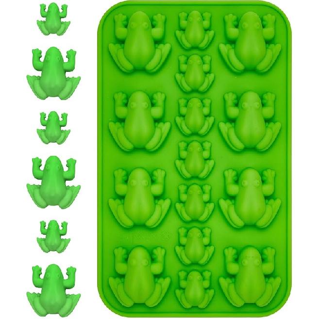 Domensi Silicone Frog Chocolate Mold Candy Molds Passover Jelly Ice Tray in Fun 10 Plagues Frog Shape for Birthday, Wizard Party, Cake Decoration
