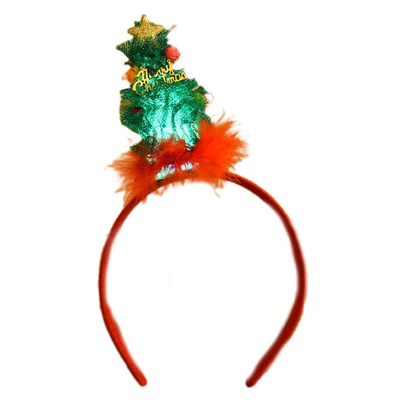 

Cute Christmas Trees Durable Hair Hoop Women Headband Makeup for Head Band for Washing Face Festival Hair Accessories зелений