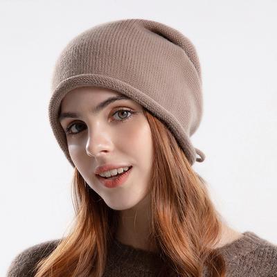2023 Women Autumn Basin Cap Knit Hat Girls Woolen Cap Thin Caps Japanese Knitted Pile Hat Girls Dome Hat Pullover Boys Cap