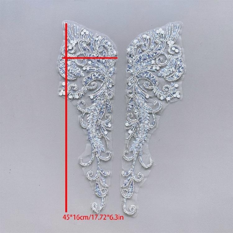 1pair Stylish Embroidered Sequins Patches Elegant Embellishments Patches for Fashion Projects and Event