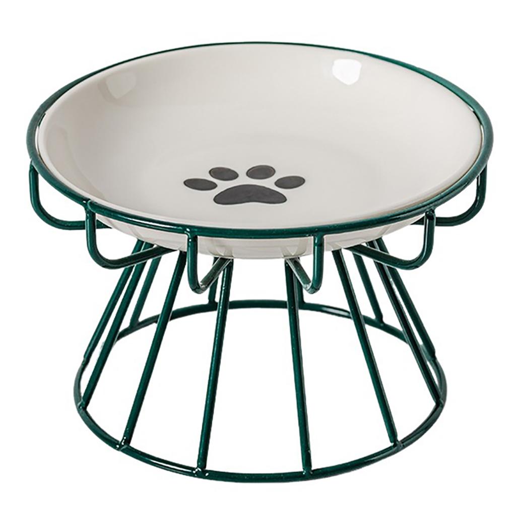 Elevated Cat Bowl For Neck Protection Stable Weighted Anti-Tip Base Modern Minimalist Home Decor