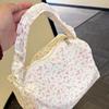 Cute Small Floral Printed Portable Hand-Held Makeup Bag Traveling Large Capacity Storage Toiletry Handbag