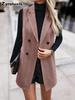 Women's Elegant Vest Autumn Winter New Fashion Blazer Sleeveless Jacket