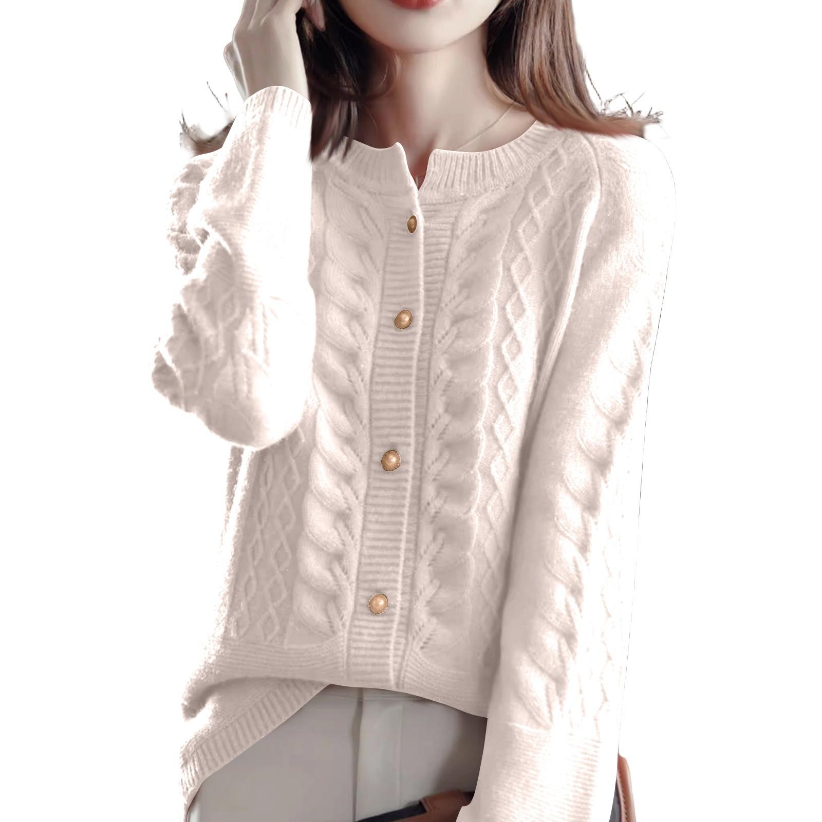 

Модный винтажный вязаный свитер кардиган пальто для женщин One Size белый