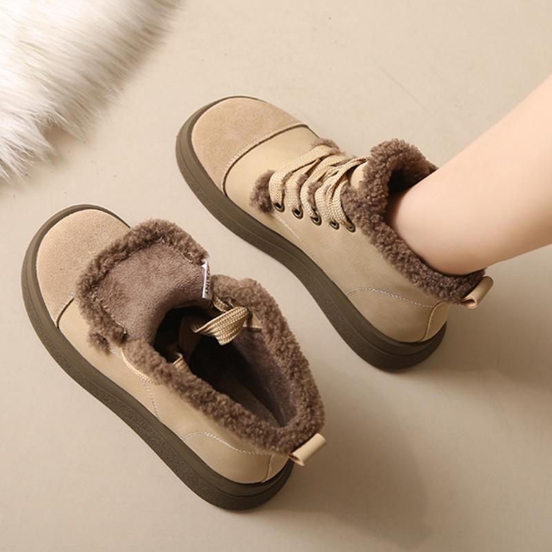 Bottes de neige à semelles épaisses européennes et américaines pour femmes, nouvelles bottes courtes en coton isolant en peluche d'hiver 2024 Plataforma Mujer Trafza