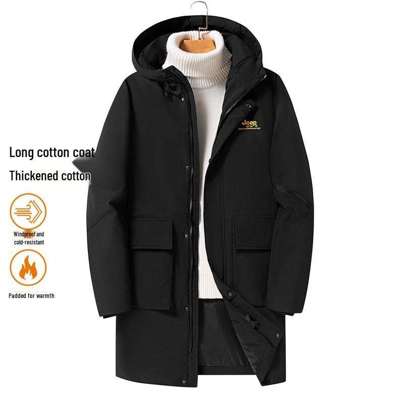 Jeep Men s Winter Mid-Length Padded Workwear Jacket M чёрный