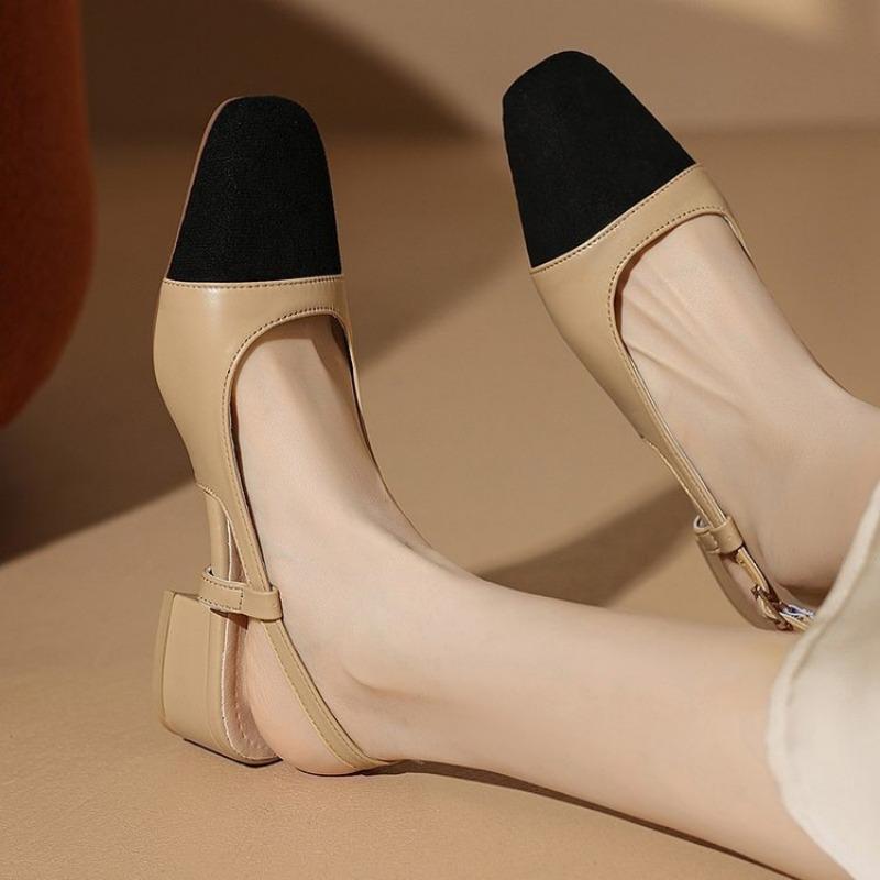 Fashion Summer Sell well Women's Sandals Elegant Medium Heel Toe Mules Comfortable Office Shoes Women's Buckle Heels gladiator Sandals