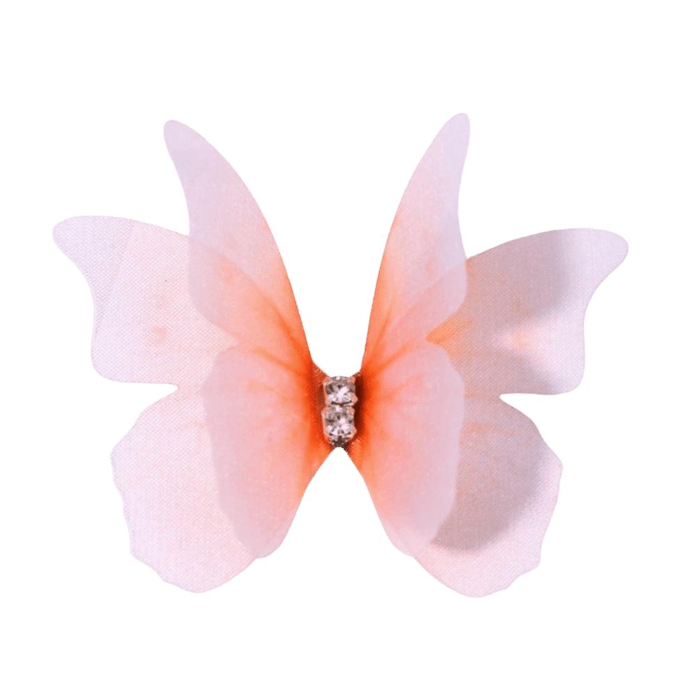 

50Pcs 3D Organza Fabric Butterfly Appliques Jelly Color Double-layer Simulation Mesh Butterfly Patch Translucent