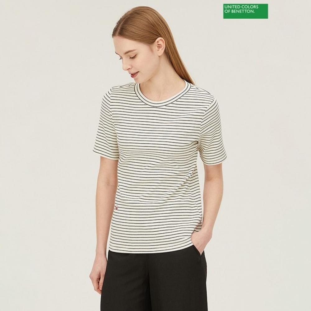 

[BeneTTon] BeneTTon Bb riBbed STripe T shirT baTs18411 NY_navy/42