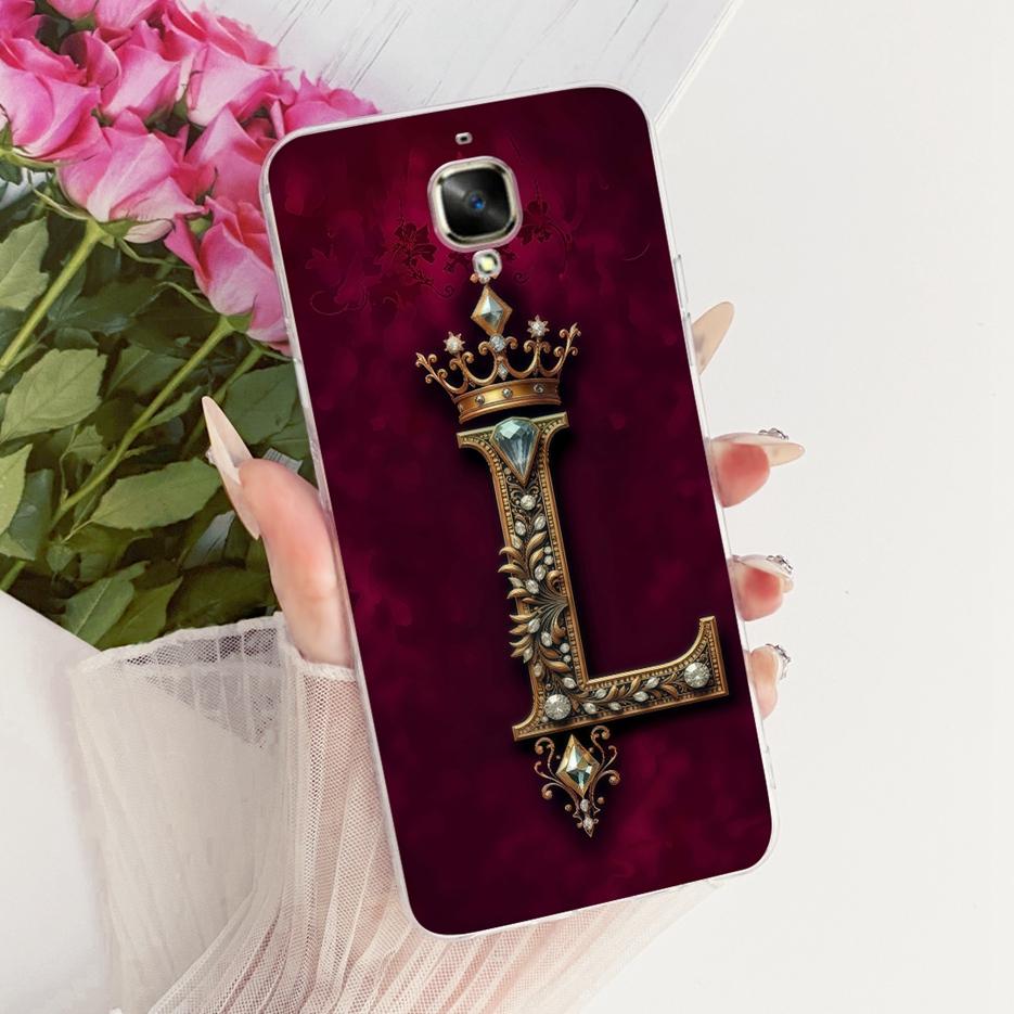 For Oneplus 3 Case A3000 Luxury Crown Letters Cover 5.5'' Soft Silicone Phone Case For One Plus 3 1+3 Oneplus3 Back Cover Fundas
