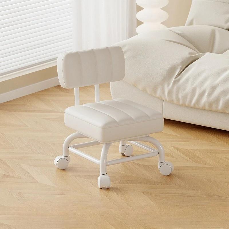 Kleiner Hocker Rückenlehne Universelles Rad Weicher Hocker Kindersofa Couchtisch Kleiner Stuhl Rolle Niedriger Hocker Tragbarer Hocker
