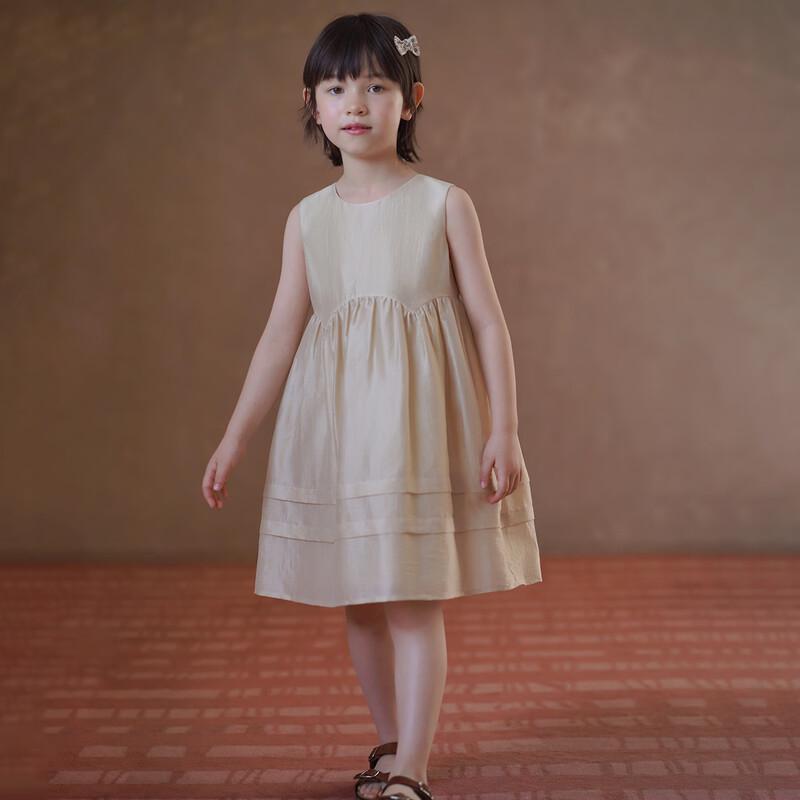 Hacikis Girls' Summer Lustrous Crinkle Tulle Sleeveless Dress