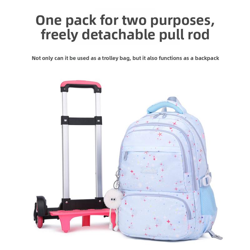 Zaino Scolastico per Bambini Zaino con Ruote per Ragazze Zaino con Ruote Zaino Scolastico per Studenti Con Ruote Trolley Borsa per Libri Bagaglio da Viaggio