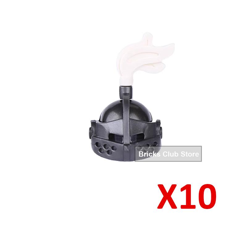 MOC Medieval Knights Building Blocks Accessories Plumes Pauldron Fence Helmet Shield Plush Cloak Soldier Weapons MOC Mini Bricks