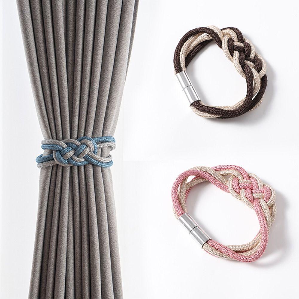 Two-color Braided Curtain Tieback No Installation Chinese Knot Curtain Strap  Curtain Accessories