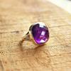 Facettierter Amethyst Ring, 925 Sterling Silber Ring, Ovaler Edelstein Boho Ring, handgefertigter Schmuck, Geschenk für sie, Valentinstagsgeschenk,