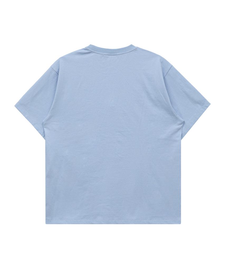 WAIKEI Vintage Cloud Archive Stitch Short Sleeve T-Shirt Sky Blue