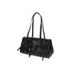 Coach Bridget 34 Schleifenakzent Unifarben Klassisches Goldenes Logo Glattes Kieselsteinleder Umhängetasche Damen Umhängetasche Schwarz CDY94-IMBLK