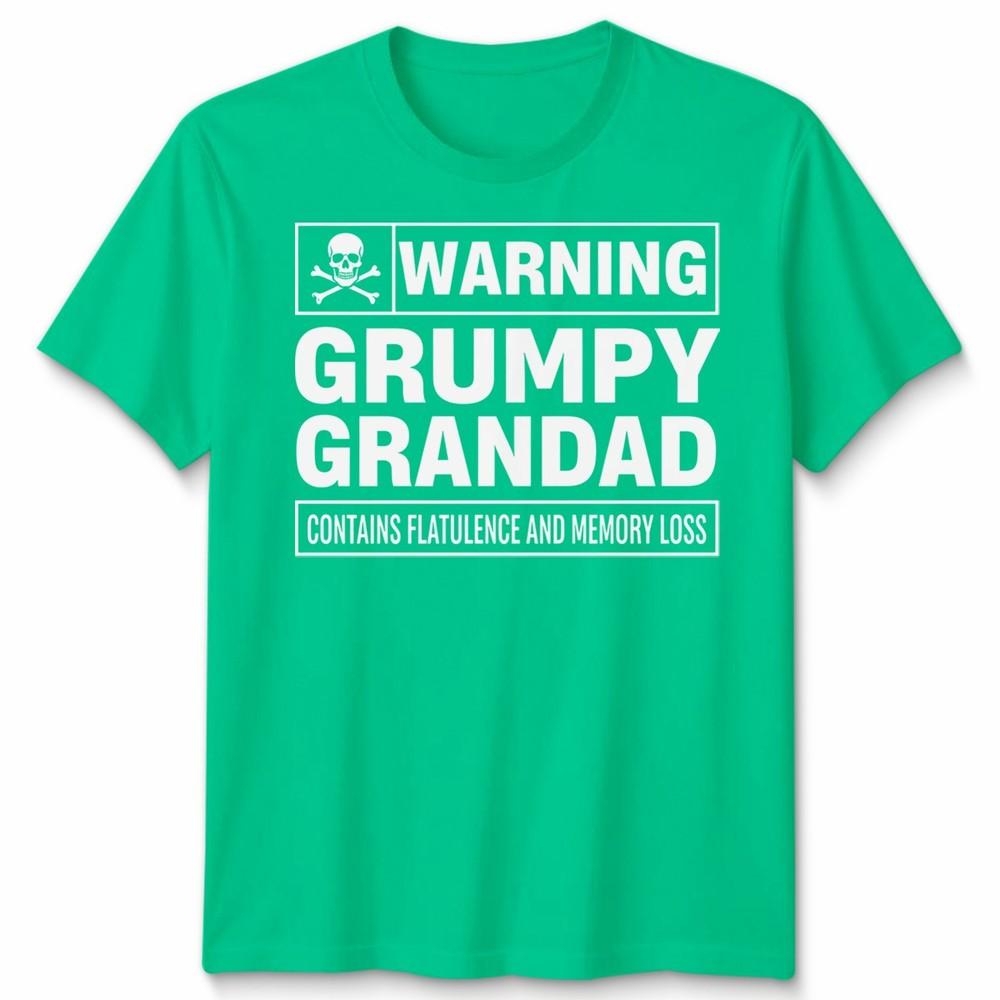 Warning Grumpy Grandad Unisex T Shirt Funny Gift Xmas Present Fathers Day Tee S