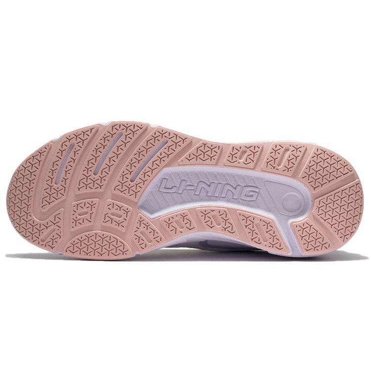 LiNing Fabric Reflective Water-Resistant Shock-Absorbing Non-Slip Durable Low-Top Casual Shoes Women Casual Shoes White Blue AGLR332-2