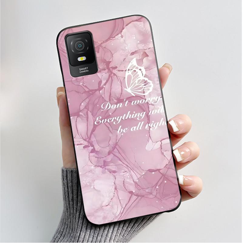 For TCL 403 405 406 406s 408 Case Luxury Fashion Butterfly Flowers Soft Silicone TPU Phone Casing For TCL T506D Protective Cover