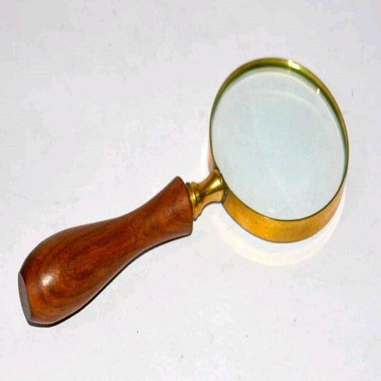 Lupe Messing Nautisch Holz Tischplatte Basis Griff