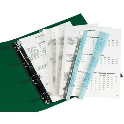 Pochettes perforées A4 - 3L - 50 bandes - Transparent - Universelles - Mixte