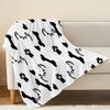 Pet-Themed Thick Warm Flannel Fleece Blanket - Soft Cozy Throw for Home, Couch, Xmas, Halloween, Single Guest Room
