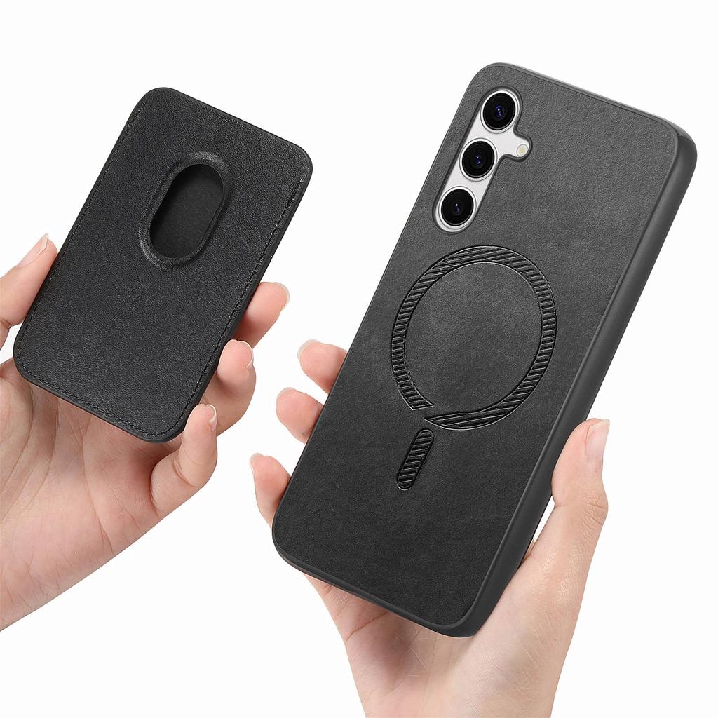 For Samsung Galaxy S25+ Case Detachable Magnetic Card Bag Leather Phone Back Cover