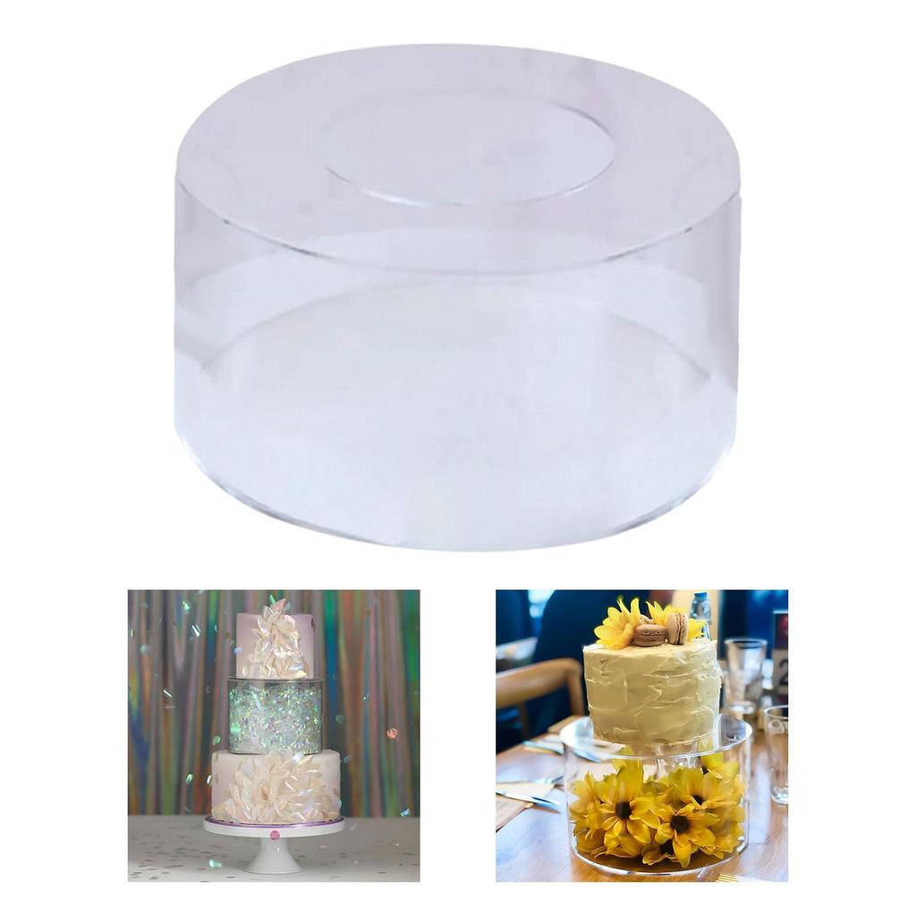 Cylinder Display Riser Round Decorative Supplies Tabletop Decoration Base Transparent Stand Riser Cake Tier for Wedding Birthday