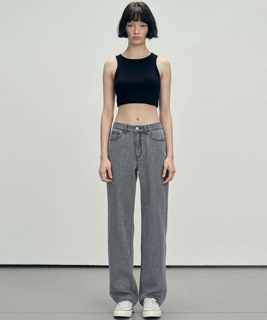 MALOUPE 9107 Summer Wide Denim Pants (Gray)