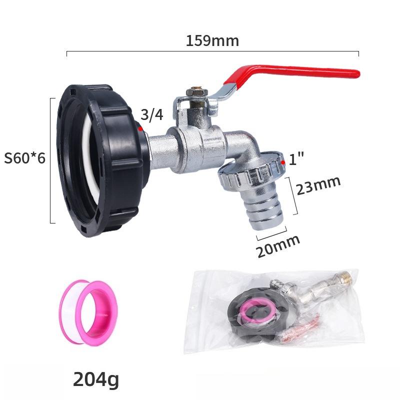 Durable IBC Tank Tap Adapter S60*6 Coarse Thread to 1/2'' 3/4'' Connector Replacement Valve Garden Home Valve Fitting Faucet