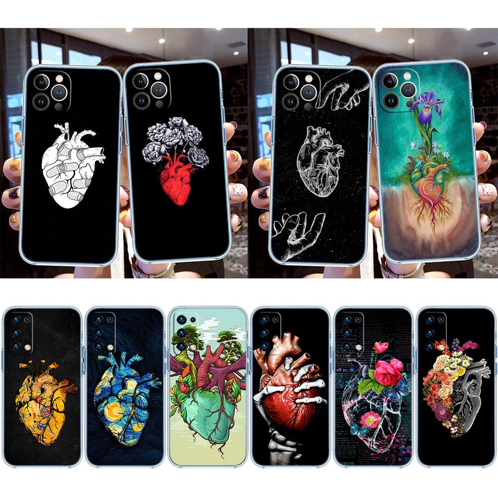 Calm Heart Art Transparent Phone Case for Motorola Moto G40 G04 G05 One Ace Action  Fusion + Plus Hyper Macro Vision Zoom