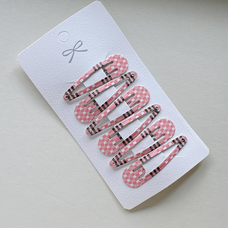 12Pcs Fashion Children's Simple Hairpin Girl's Cute Plaid Bangs Side Clip Hairpin Set Headwear Accessories Hairpin Gift