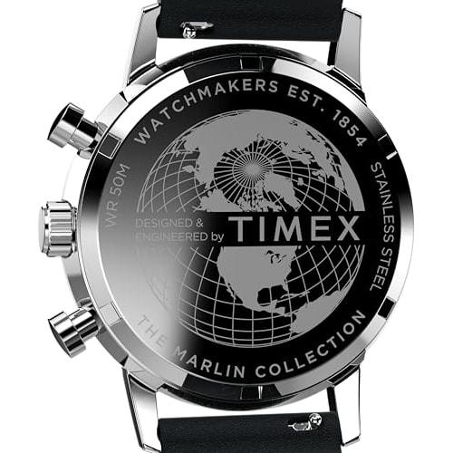 Timex Men's Marlin 40mm Watch, Black/Silver-Tone/Stainless Steel. One Size, Marlin 40mm.