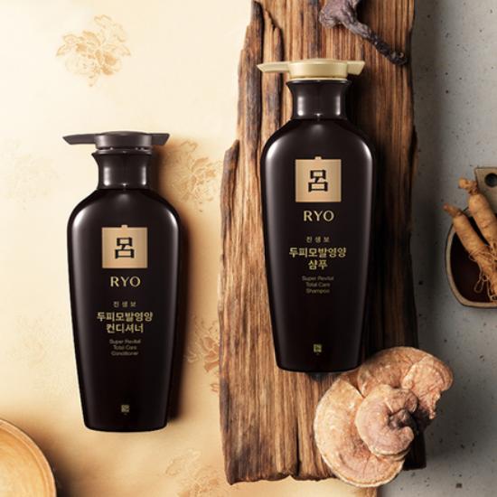 Ryo Jinsaengbo Super Revital Total Care Shampoo & Conditioner (für normale und trockene Kopfhaut) 400 ml*2 Stück