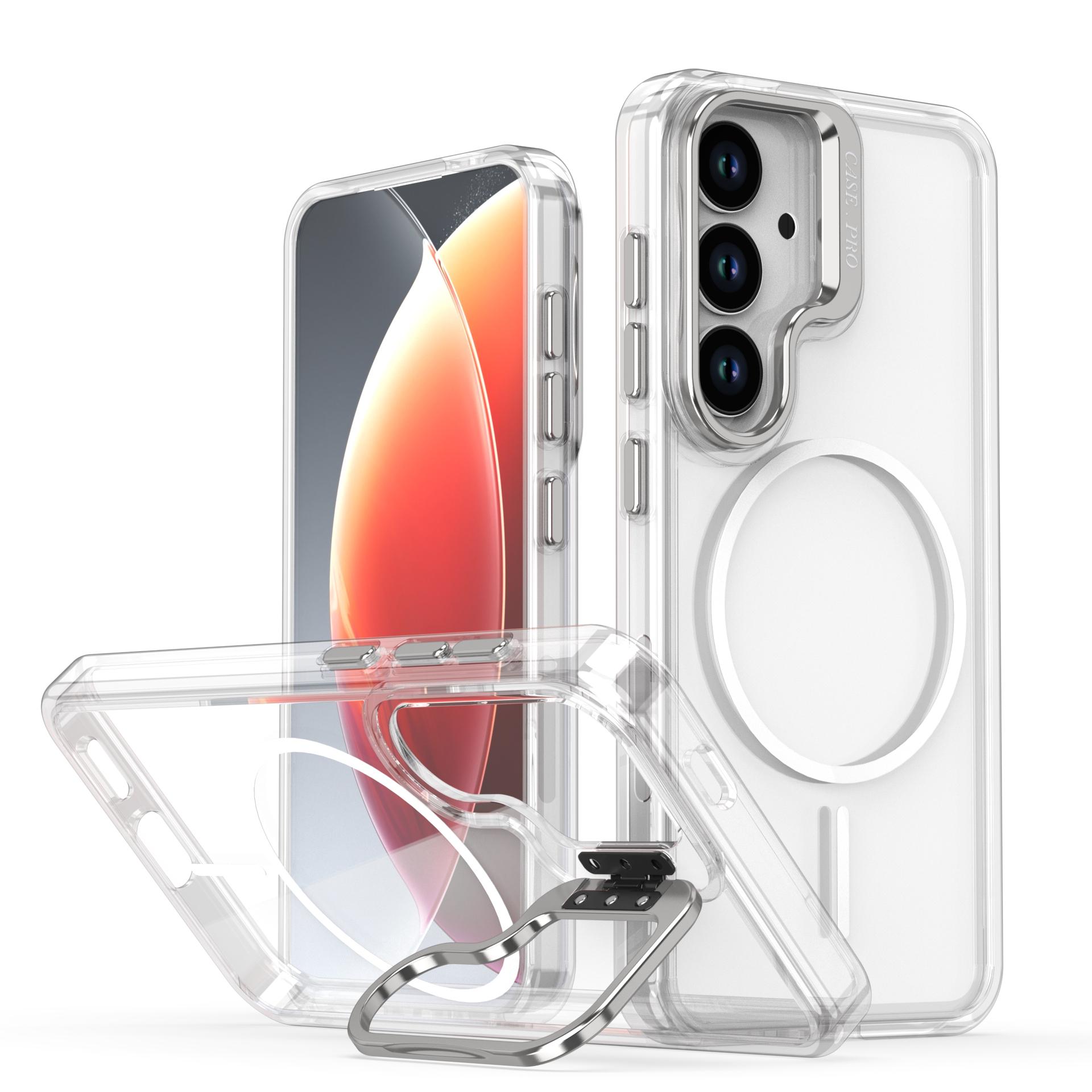

For Magsafe Magnetic Charging Case For Samsung S26 S25 Edge S24 S23 Ultra Plus FE A57 A37 A17 A07 A56 Camera Bracket Clear Cover Galaxy A56 5G