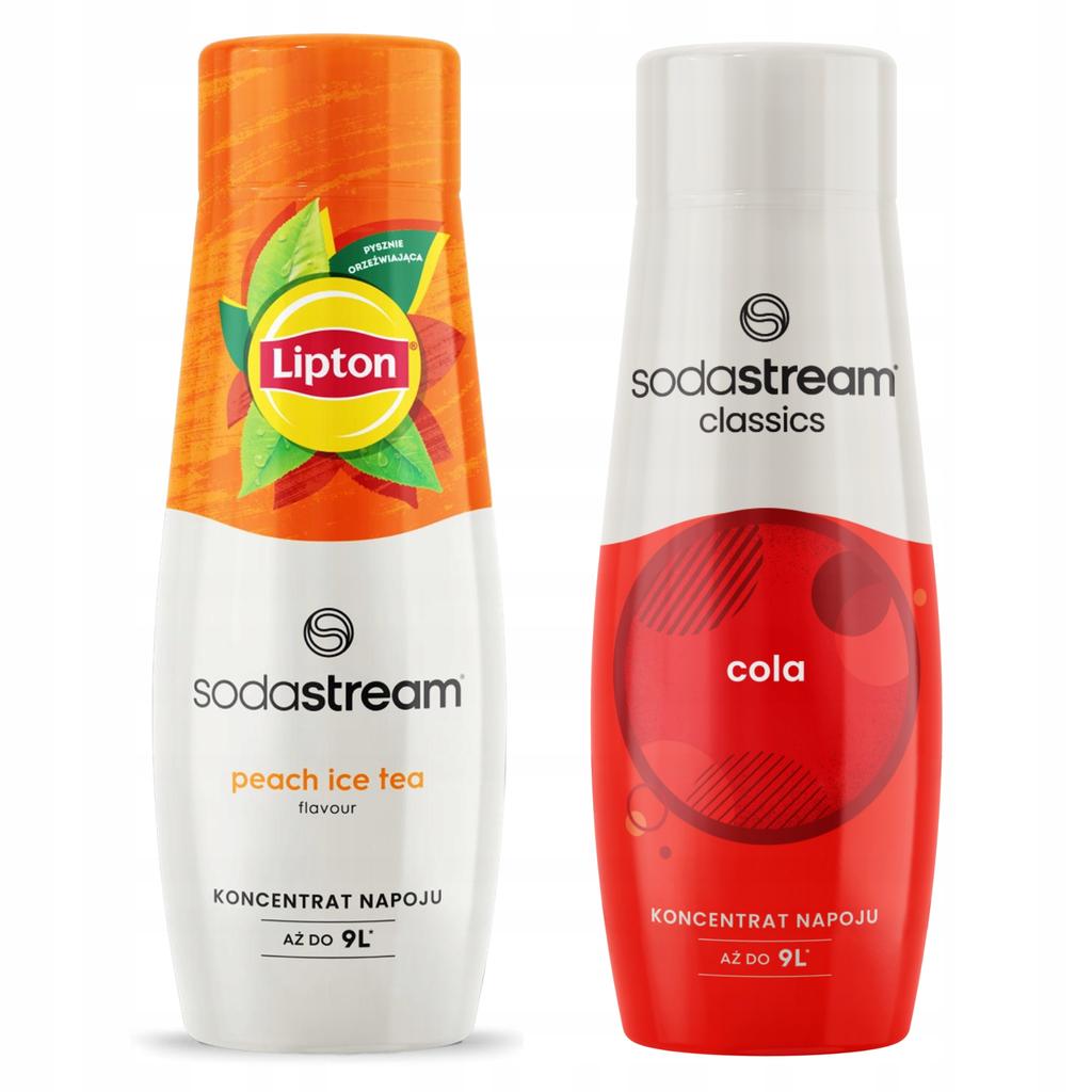 2X Syrup Concentrate Sodastream Lipton Ice Tea Peach + Cola
