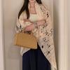 Korean version of ink painting, star light printing, thin shawl for women, light luxury vacation, sun protection, air-conditioned room, silk scarf,