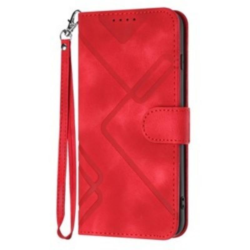 Leder Geldbörse Flip Case mit Handschlaufe Lanyard für Tecno Pop 7 8 9 Pro Spark 30C Camon 30S Pro Go 1 2023 2024 2025 Kartenfächer Halter Rückseite