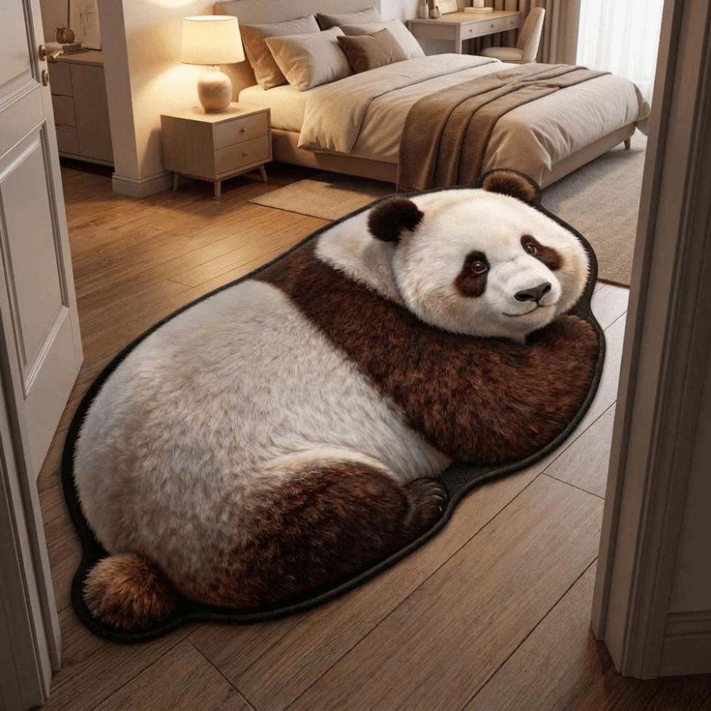 Non-Slip Home Decor Carpet 2D Cartoon Carpet Cute Panda-Shaped Area Rug Bedrooms