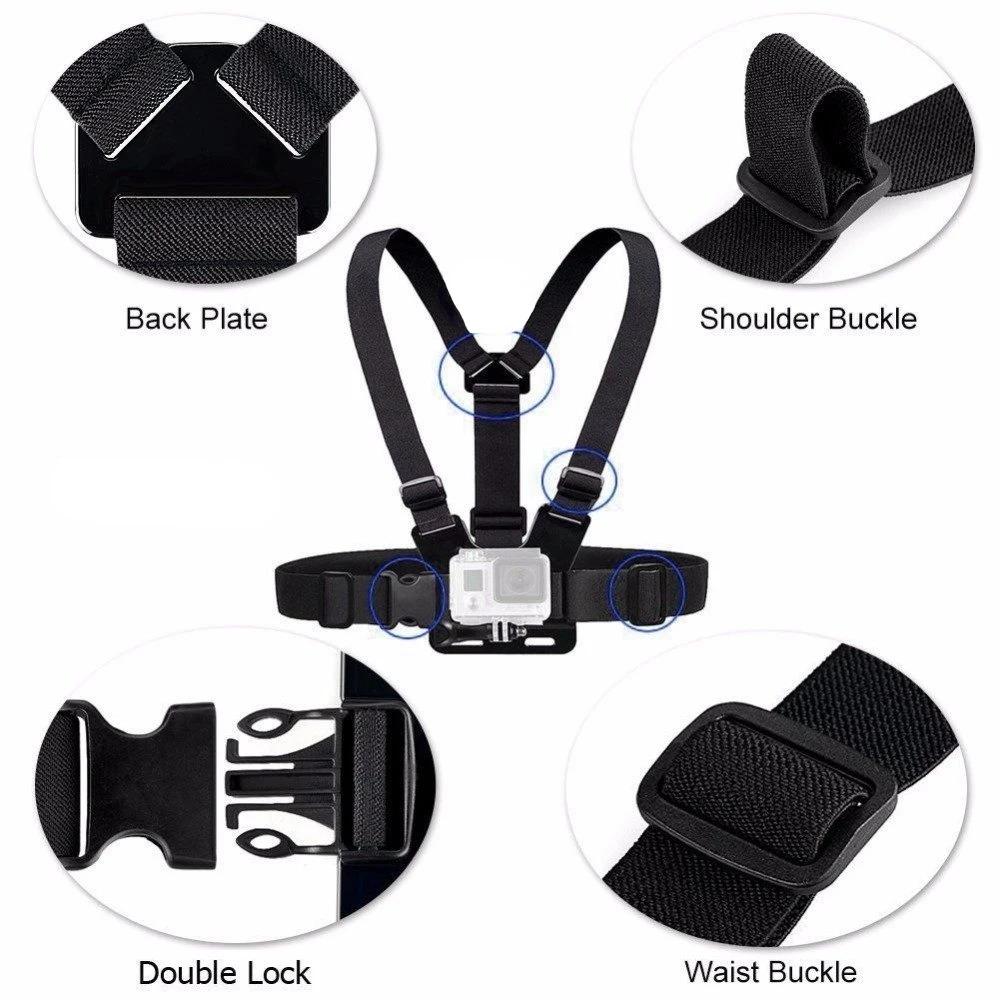 Gopro Chest Mount Harness For Hero 12 11 10 9 8 7, Xiaomi Yi 4k, Insta360 - Adjustable Strap For Sports & Outdoor Activities