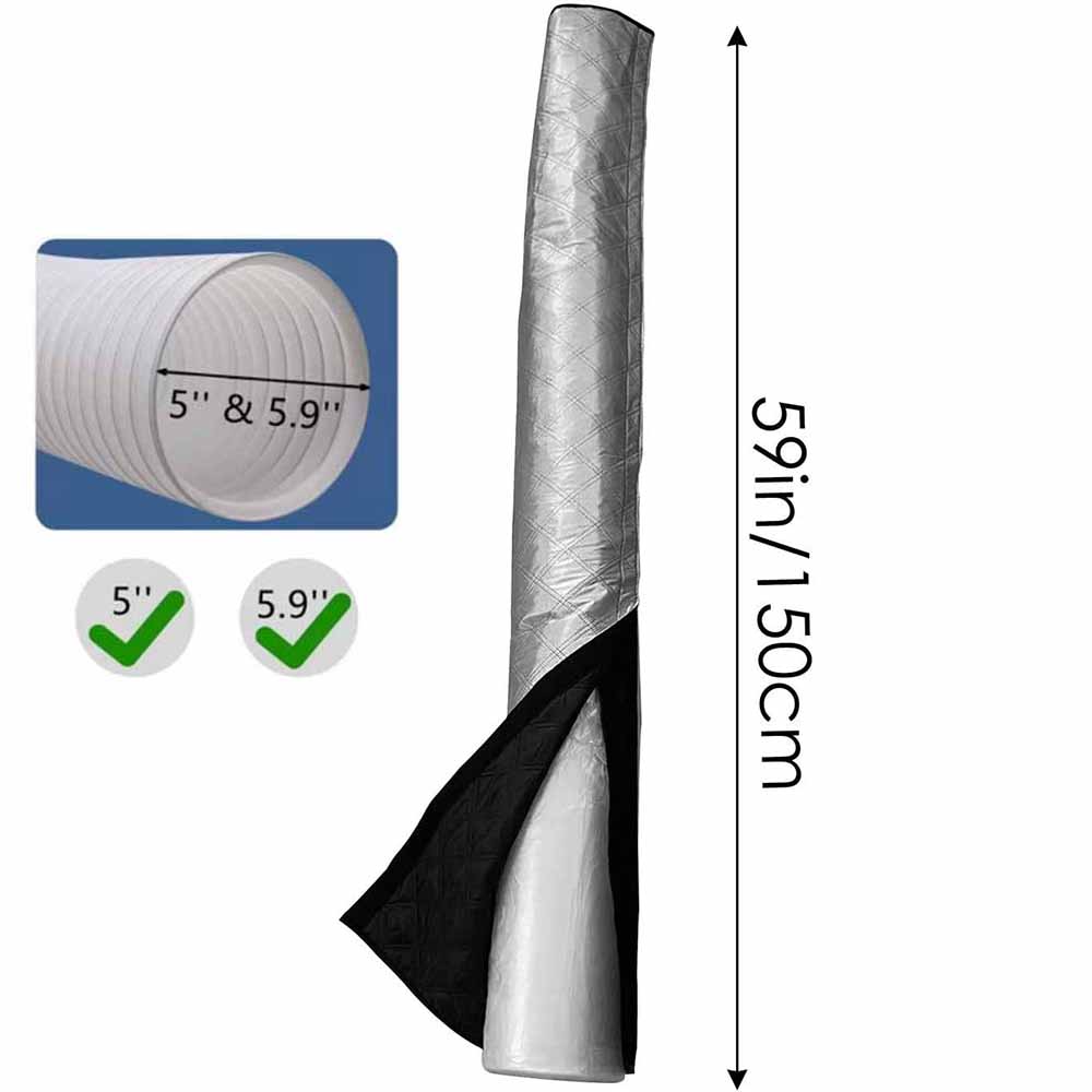 

Portable Air Conditioner Hose Cover,Upgraded AC Hose Cover Wrap Fit for 5.1 & 5.9 AC Hose Reduces Heat Or Cool Air Leakage серебряный