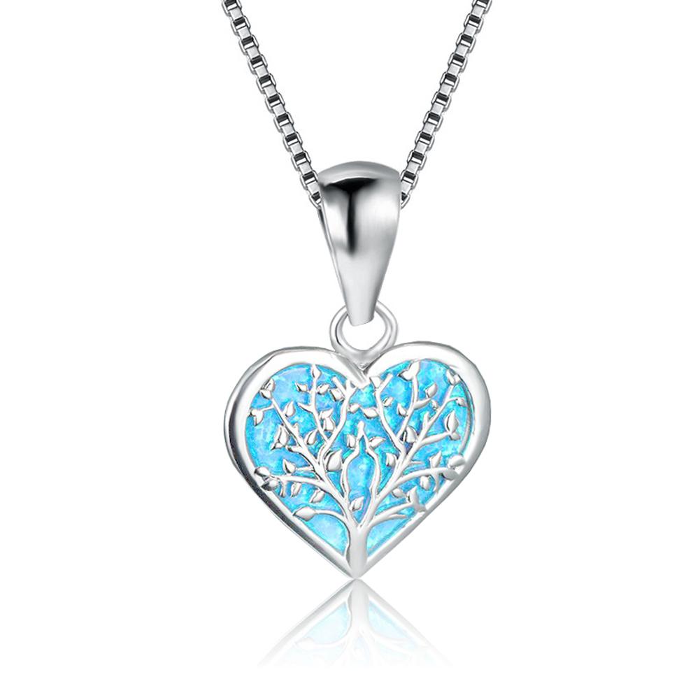

Fashion Viking Tree Of Life Pendant Necklace For Women Inlay Blue Imitation Opal Necklace Wedding Party Jewelry Gifts Wholesale 50cm