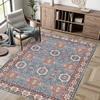 Retro Persian Carpet Indoor Boho Area Rug NonSlip Super Strong,Printed Rug Home Décor for Entryway, Bedroom, Living Room Decor